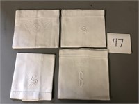 LINEN HAND TOWELS - ANTIQUE - EMBROIDERED