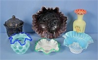 Six Pieces of Fenton and Imperial Glass