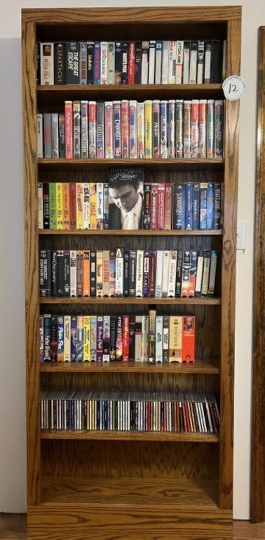 7-Shelf Oak Bookshelf  (no contents, shelf only)