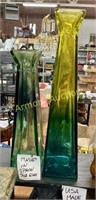 MADE IN SPAIN FLASHED GLASS VASES