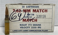 (CC) 7.62x51mm Ammunition, 173 Grain,