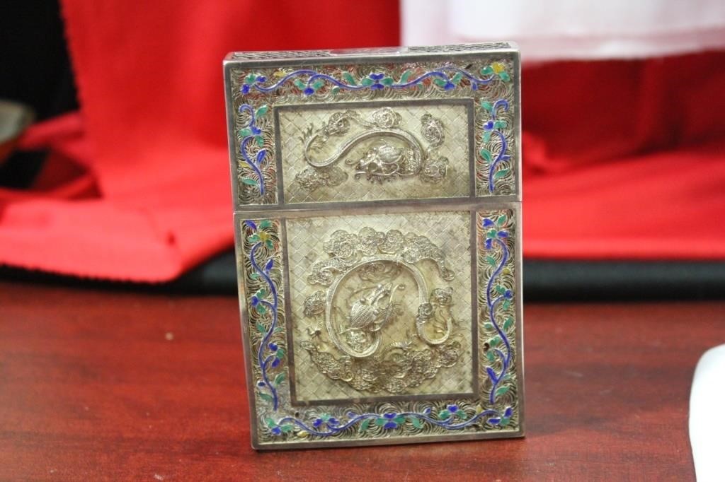An Antique Chinese Dragon Reticulated Card Case
