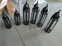6 lanterns black metal various sizes.