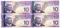 Bank of Canada 2005 -Lot 3 $10 in Sequence Choice