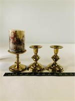 3pcs candle holders & 1 electric candle