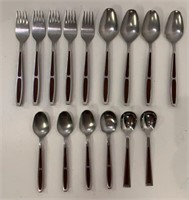 Flatware Set Stainless Metal/wood