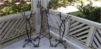 Set of Three Wrought Iron Plant Stands