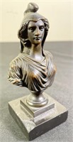 Small Bronze On Marble Female Bust