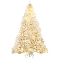 7.5' Prelit Artificial White Christmas Trees