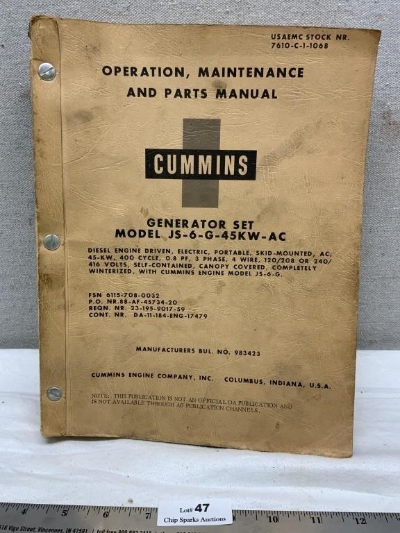 Vintage Cummins Operation, Maintenance & Parts