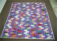 Vintage Hand Sewn Patchwork Full Size Quilt