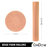 Fm8425 CanDo Beige PE Foam Roller 6 x 36