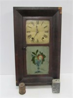 Mantle Clock w/Reverse Painted Glass