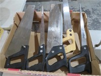 BOX OF WOOD SAWS