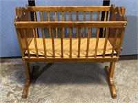 Vintage Wood Cradle 38.5"x19”x35”