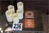 (5) Battery Powered Candles & (2) UT Coasters