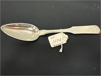 Coin silver serving spoon by Ada Blanchard