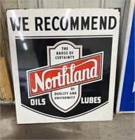 Northland oils and lubes metal sign- double sided