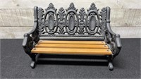 Cast Iron & Wood Doll Bench 10" Long
