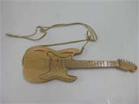 Navajo Made Carved Wood Guitar w/ Wire Strings