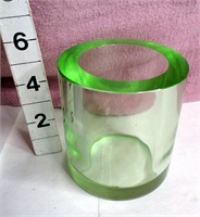 Heavy Green Murano Glass Vase