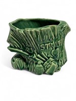 McCoy pottery green stump planter pot