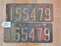 (2) new jersey license plates 1924