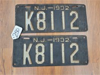 (2) new jersey license plates 1932