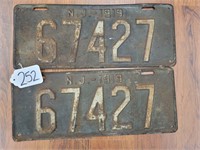 (2) new jersey license plates 1919