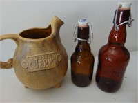 Old Cuervo Pitcher and Lidded Bottles