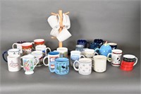 Assorted Coffee Mugs - Some Vintage, Stand