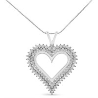 Round 2.02ct Diamond Open Heart Necklace