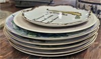 Lot Of 7 Plates With 5 Butterfly Plates