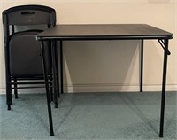 Folding Card Table with Four Chairs 33.5in W x