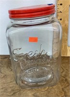 Square glass cookie jar