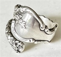 Sterling silver spoon ring