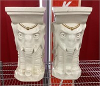 Pair of 20" pottery elephant pedestals