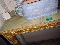 Vintage Gilt Hall Table with Faux Marble Top