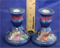 Pair of Oriental Candle Holders