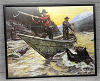 "River Boat Bear" Framed Goodwin