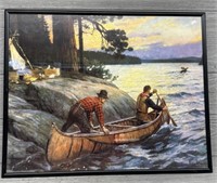 "Canoe & Moose" Framed Goodwin
