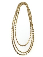 14K Twisted Rope Necklace 30" L