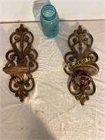 Pair of cast iron Candle Holders