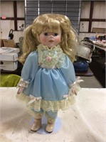 Porcelain doll on stand Seymour Mann