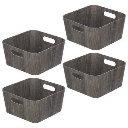 $48  Wood Grain Storage Bins  12  4 Pack