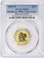 2020-W Mayflower Voyage GOLD $10 PCGS Proof-69