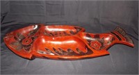 WOODEN CARVED FISH TRAY