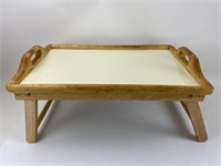 Vintage Teak Lifted Serving Tray w/Folding Risers