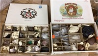 2 cigar boxes of rock & mineral specimens