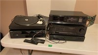 Sony record player, stereo, stereo amp, and